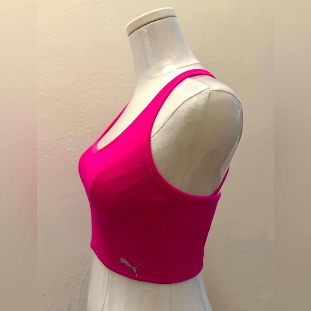 PUMA Fuchsia / Bright Pink Seamless Sports Bra - Size SMALL - Picture 6 of 10
